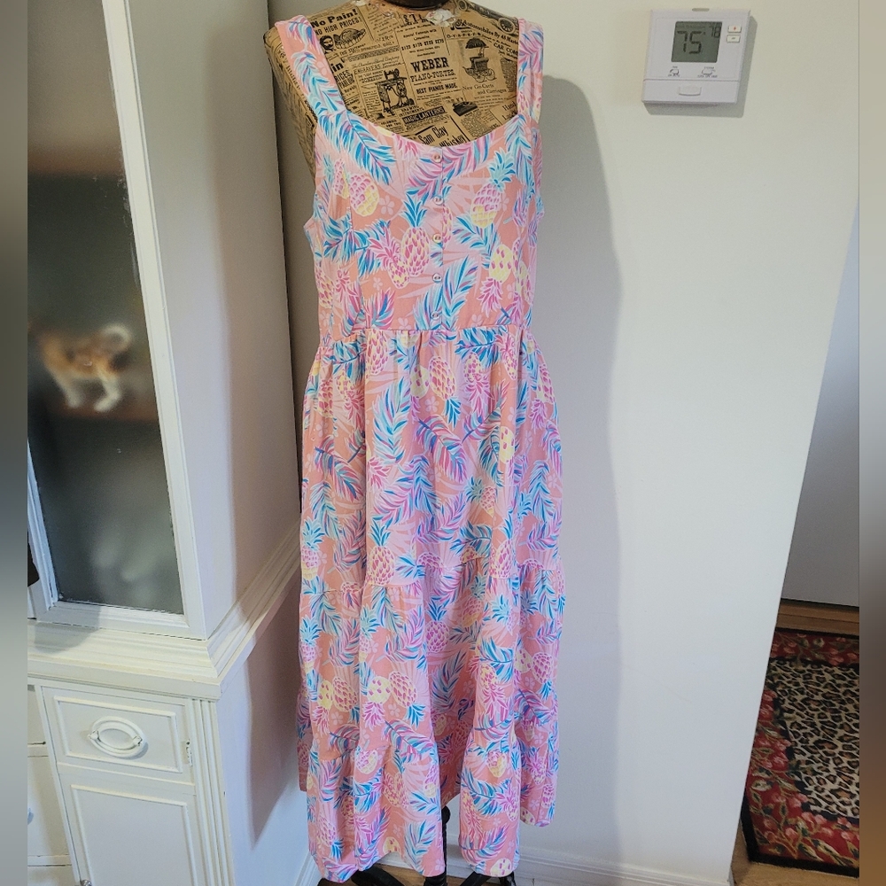 Simply Southern Floral Sleeveless Maxi Dress Large - Picture 2 of 5